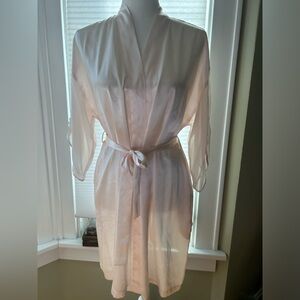 Vintage Dentelle robe blush pink silky short pearl embroidered flowers size S